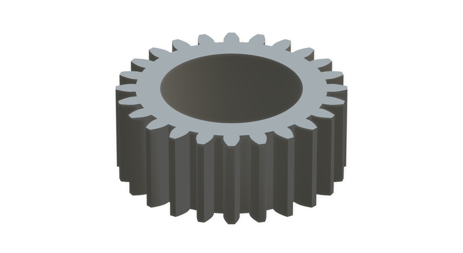 An image of a spur gear; design available for download using the STL Gears Generator.